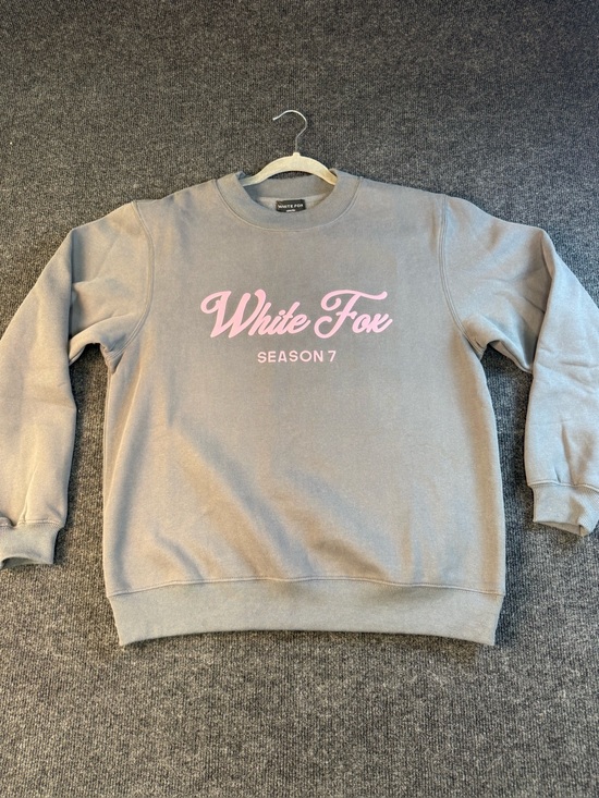 White Fox Boutique Sweaters - Season 7 Gray Crewneck White Fox Crewneck with Pink Logo xxs xs